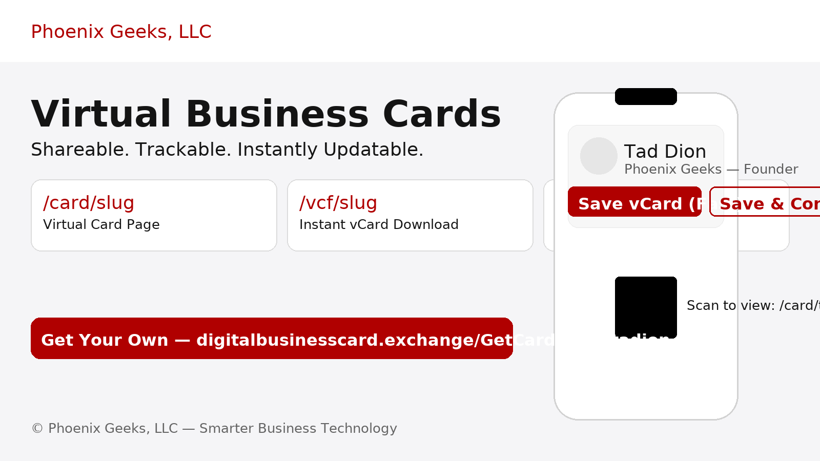 Virtual Business Card hero